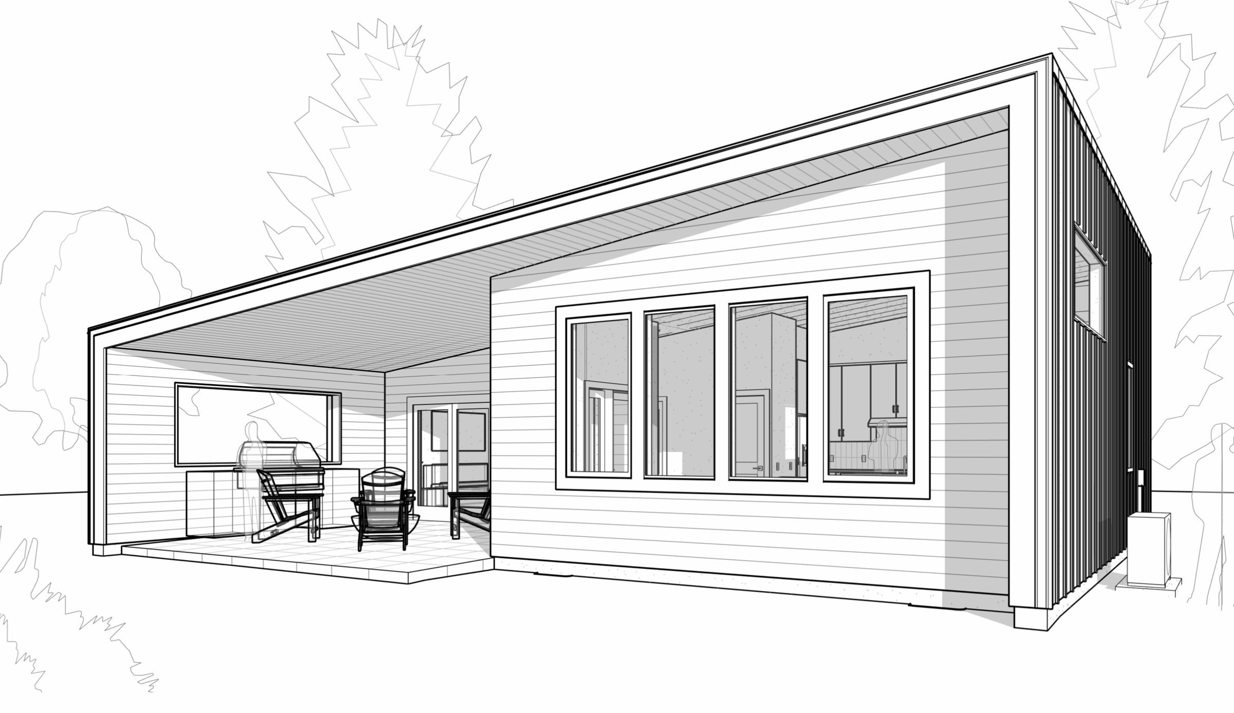 Cascade Cottage perspective sketch