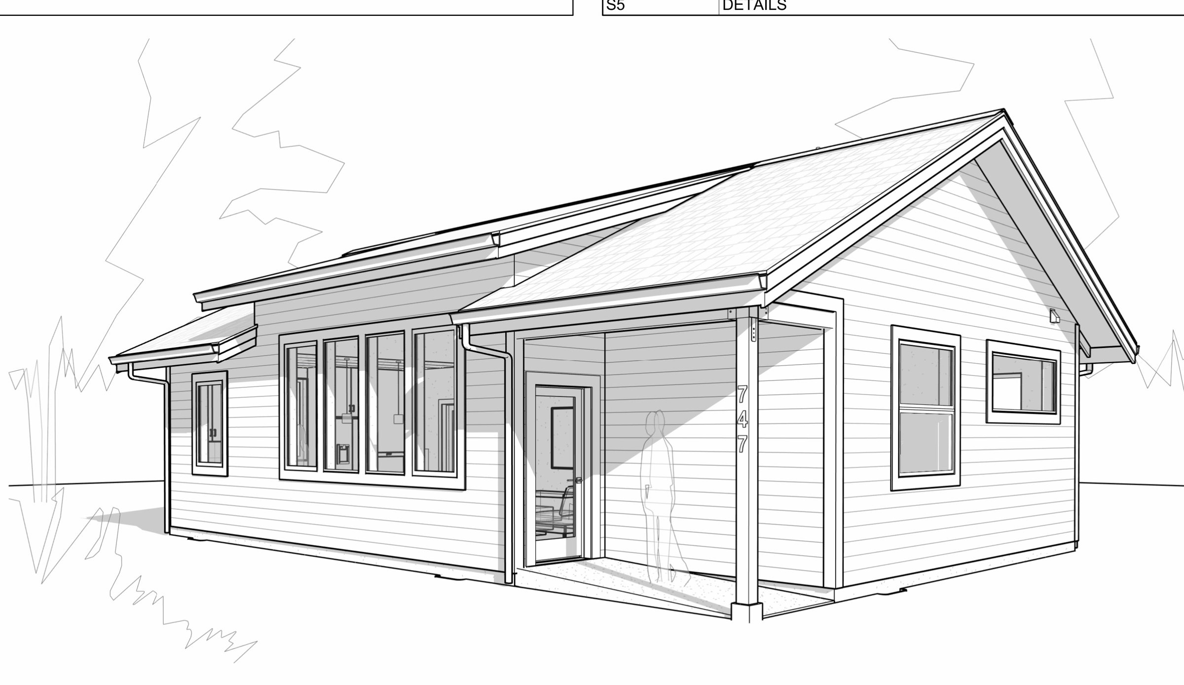 Deschutes Bungalow perspective sketch