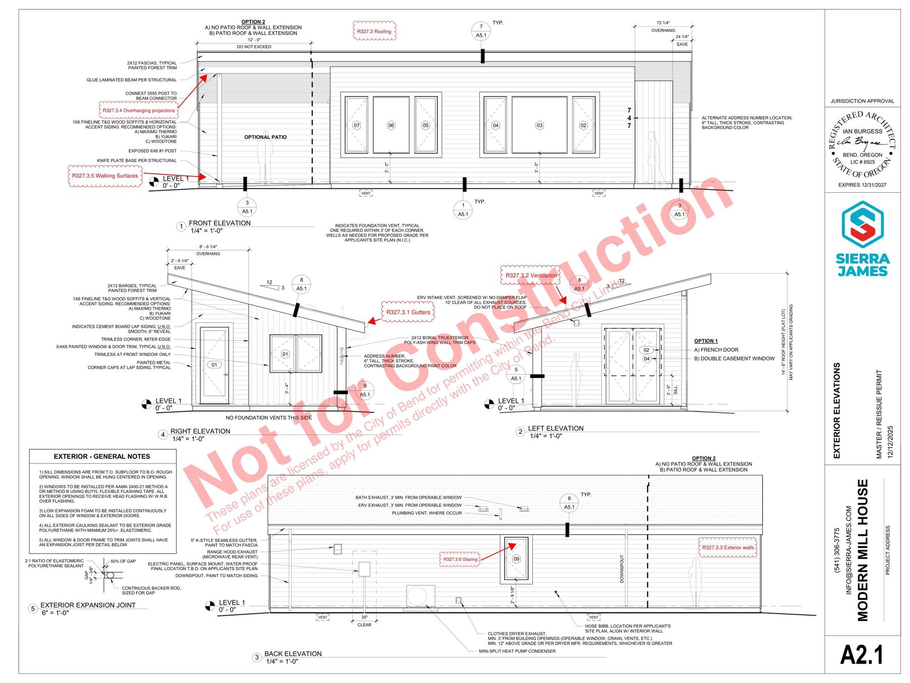 Modern Mill House exterior elevations