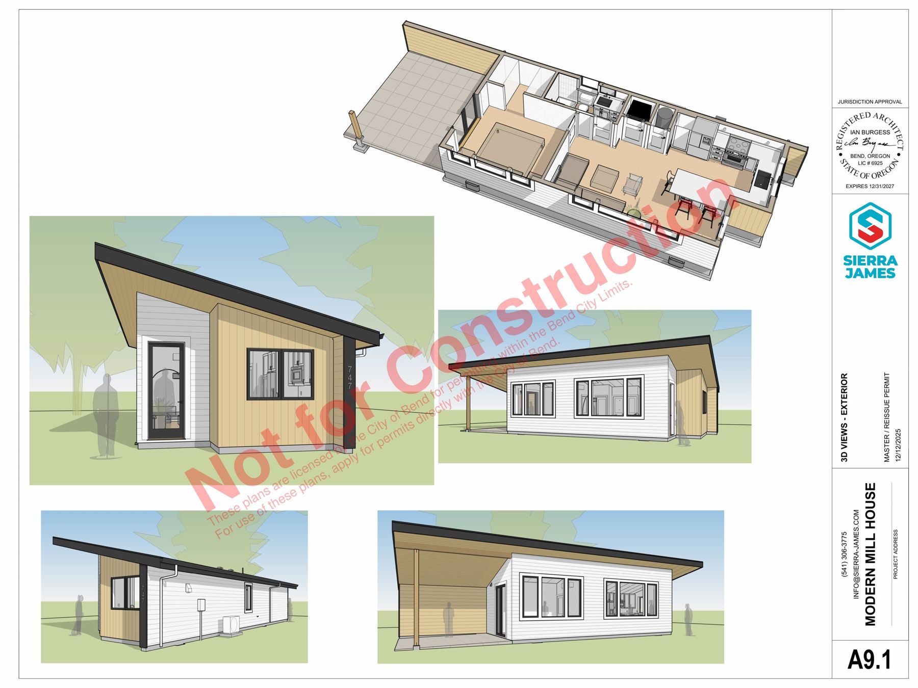 Modern Mill House 3d exterior views