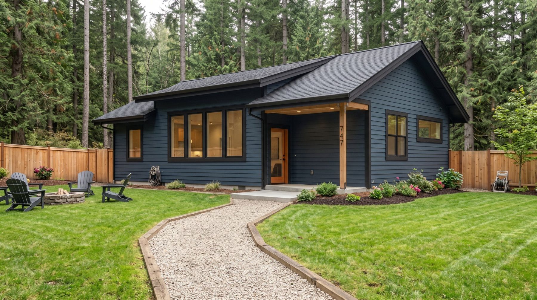 Deschutes Bungalow: street view of the two-bedroom Craftsman bungalow